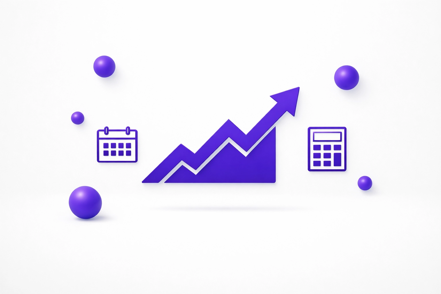 Upward trending financial chart with icons representing clarity and growth through paperless bookkeeping.