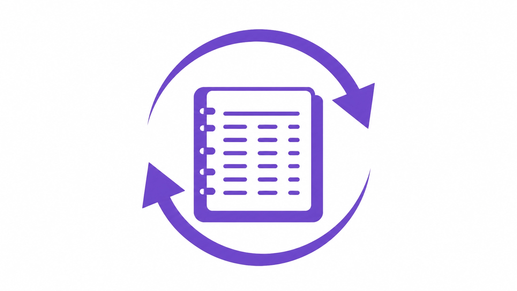Abstract minimalist reconciliation and refresh visual in purple and white