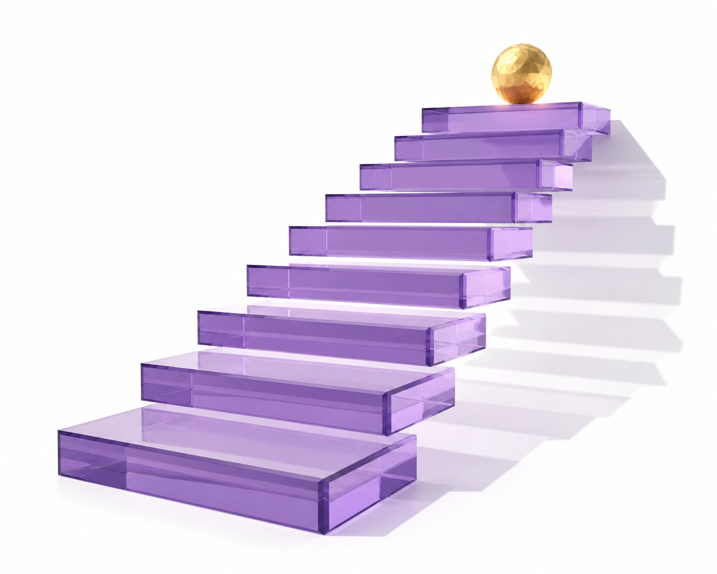 Minimalist purple staircase symbolizing business growth and scalable accounting software tiers.