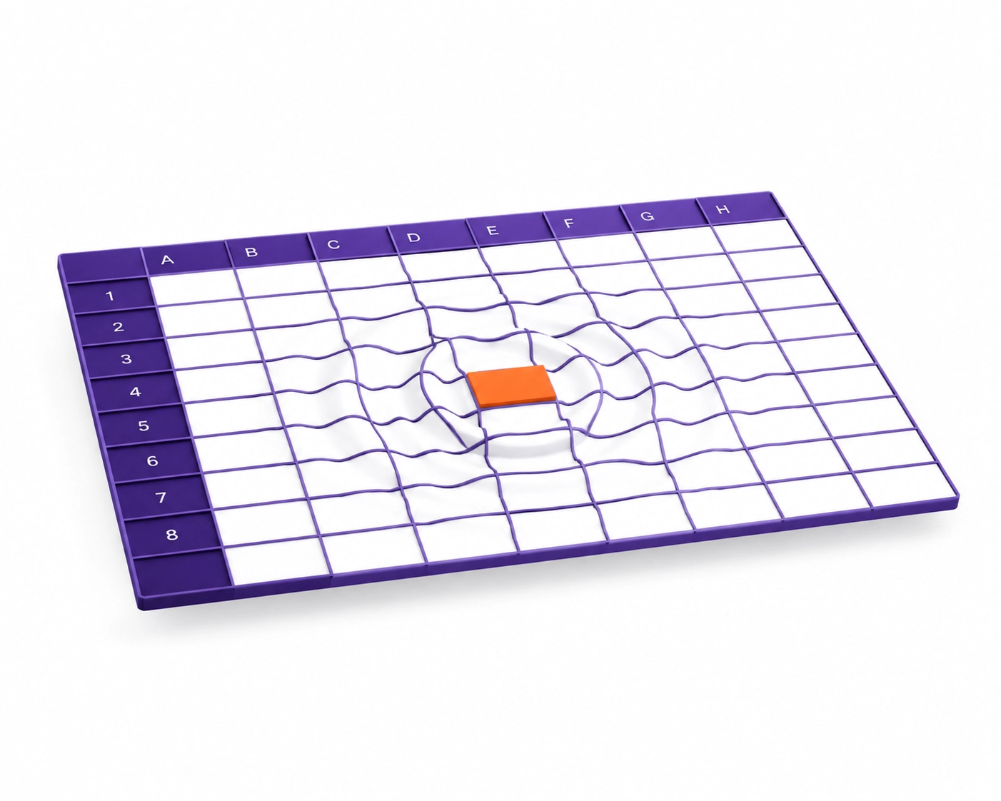 A digital bookkeeping spreadsheet grid showing an error ripple, illustrating manual data entry risks.