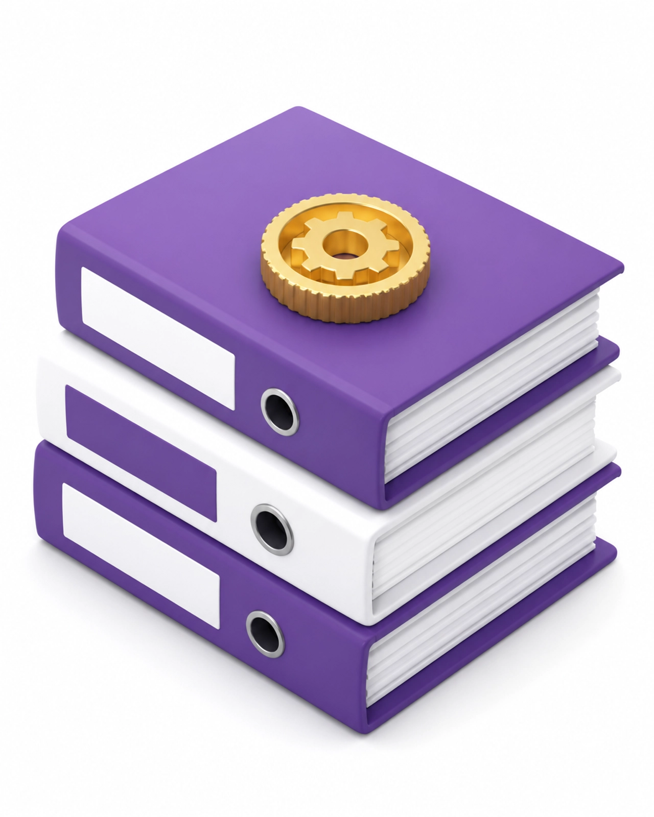 Abstract purple and white folders representing organized job cost files