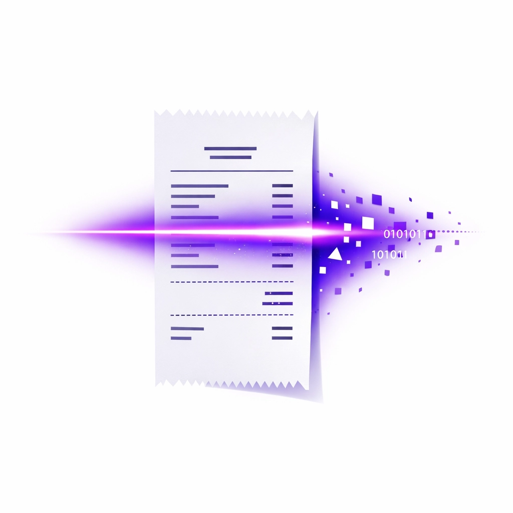 Automated receipt scanning process for efficient small business bookkeeping and expense management.