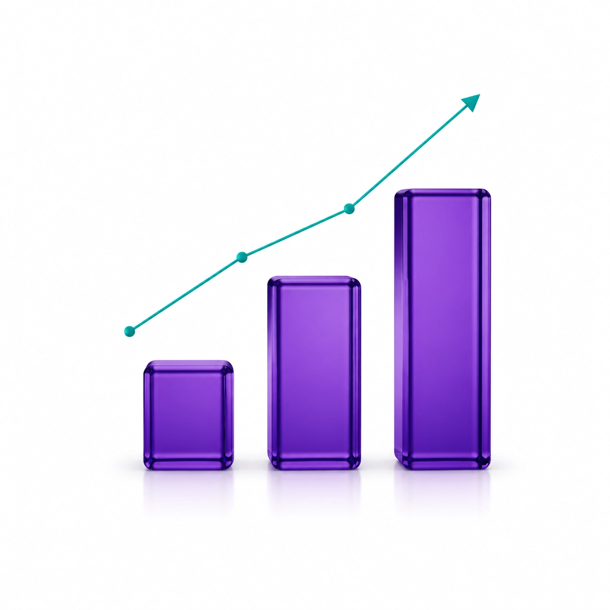 Modern purple bar charts showing financial growth and clear monthly reporting insights.