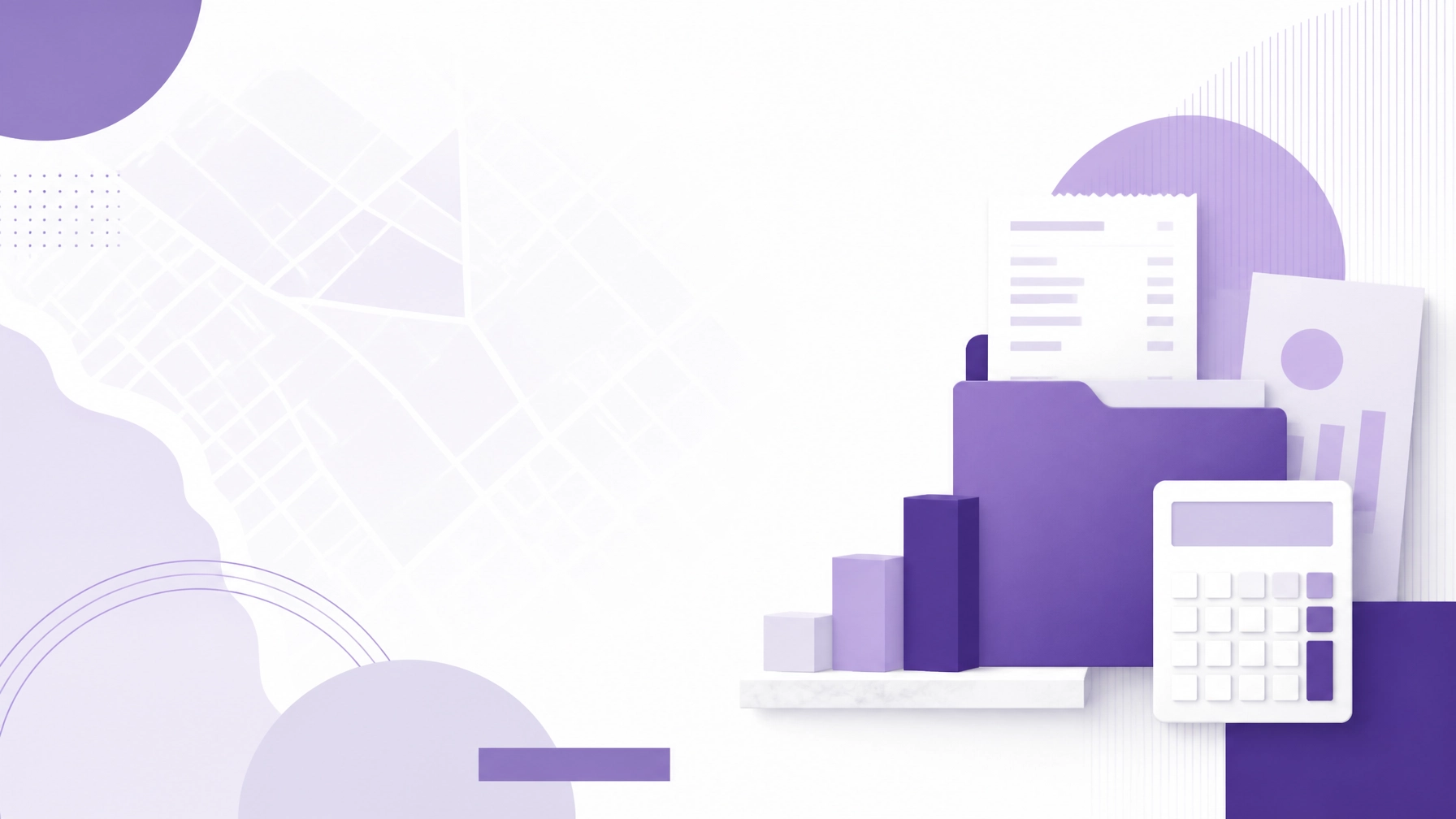 Abstract minimalist representation of Los Angeles in purple and white