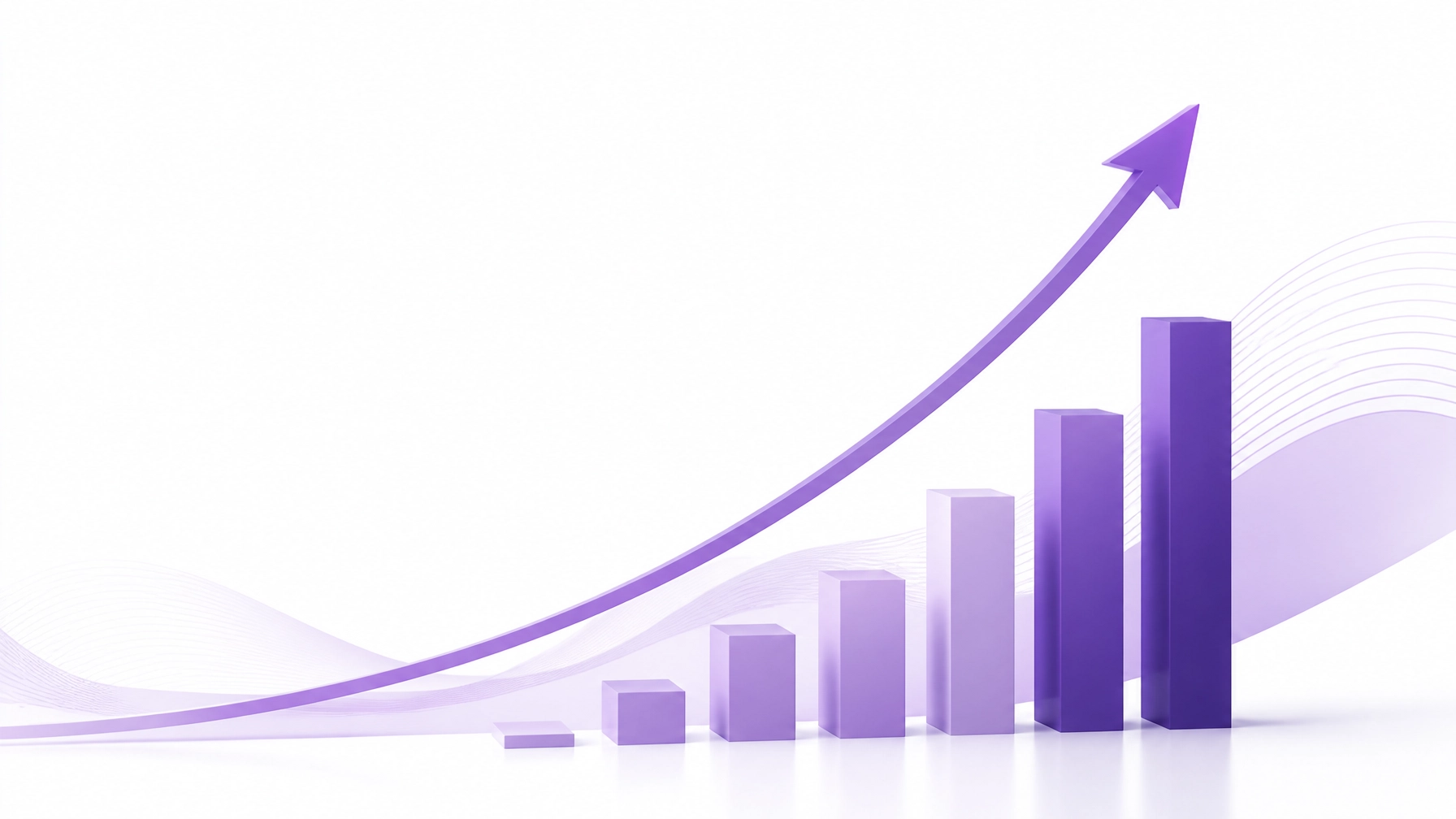 Abstract minimalist business growth visual in purple and white