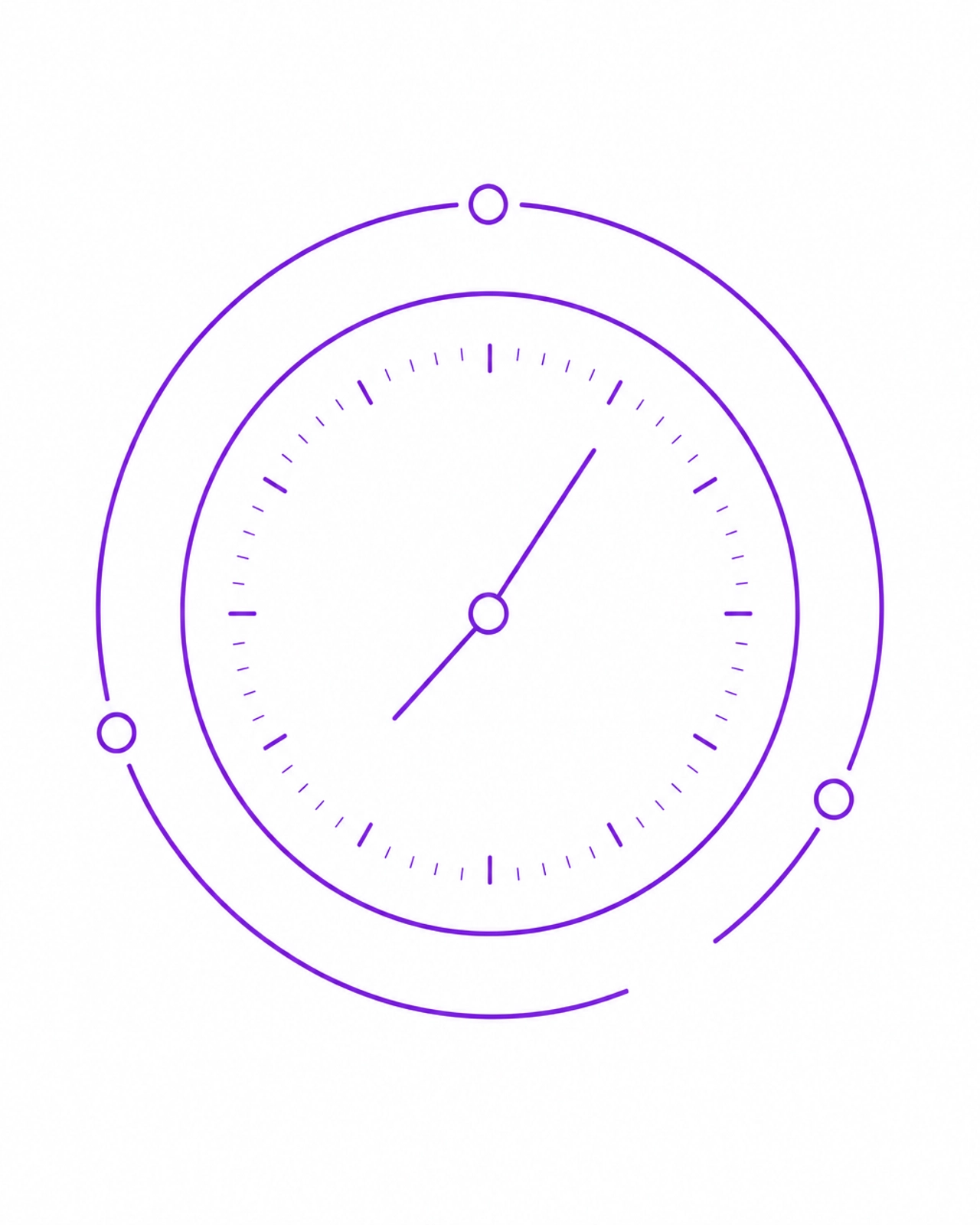 Minimalist abstract representation of a clock signifying time savings in bookkeeping