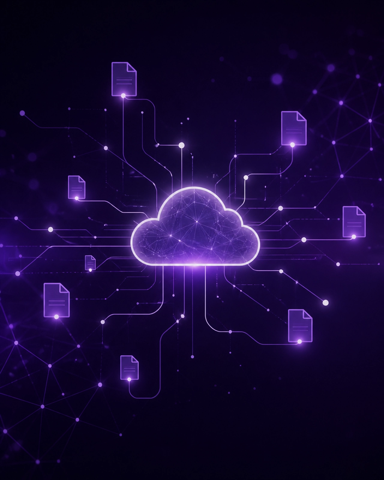 Abstract digital network representing paperless data flow
