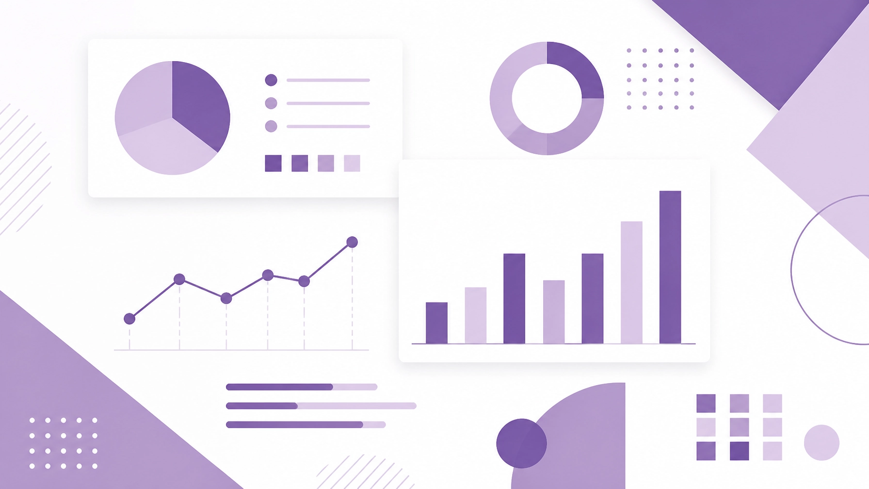 Los Angeles bookkeeping services reporting and review abstract visual with purple and white shapes and clean modern composition