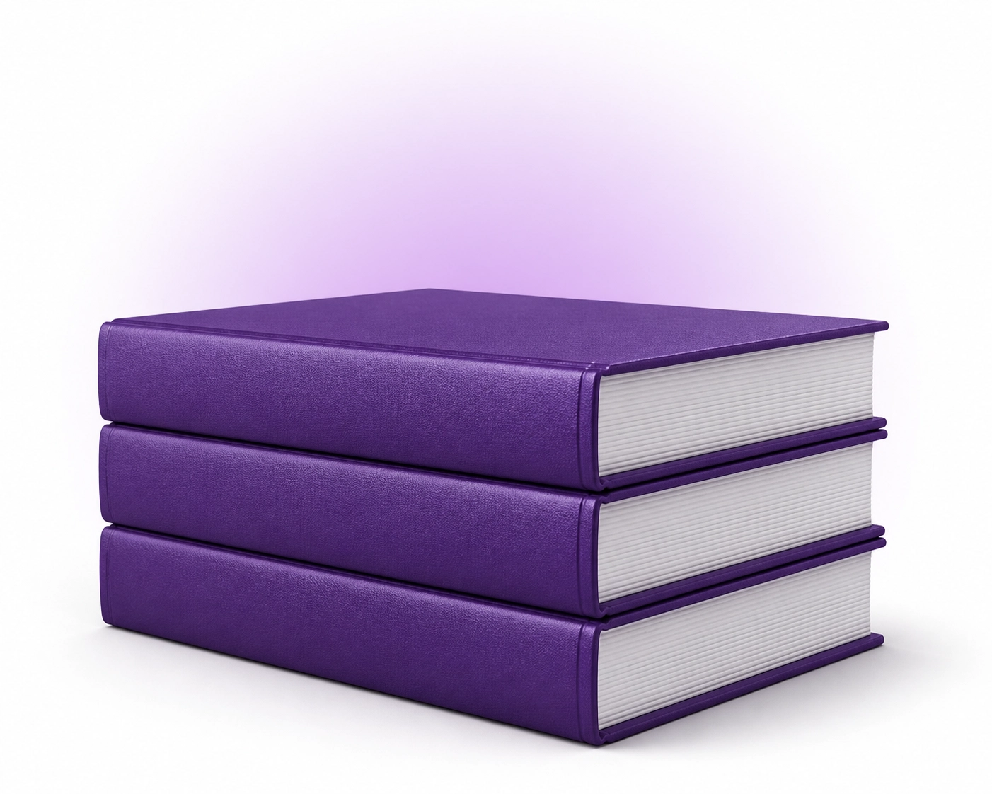 Stacked purple ledgers representing a strong financial foundation for creative business owners.